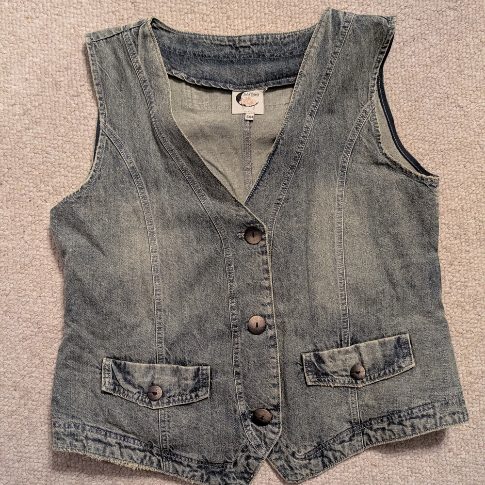 Jaded Gypsy Denim Button-Up Vest